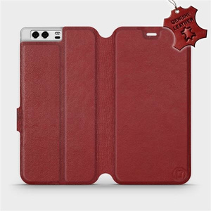 Phone Case Huawei P10 - Design Dark Red Leather