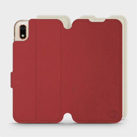 Phone Case Huawei Y5 2019 - Design Dark Red with Platinum