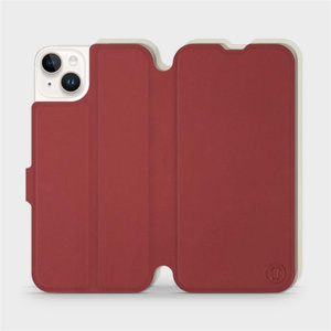 Phone Case Apple iPhone 14 Plus - Design Dark Red with Platinum