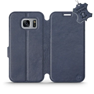 Phone Case Samsung Galaxy S7 Edge - Design Blue Leather
