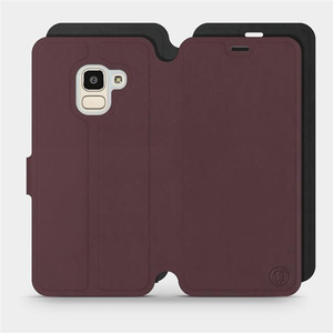 Hülle für Samsung Galaxy J6 2018 - Farbe Burgund mit Schwarz