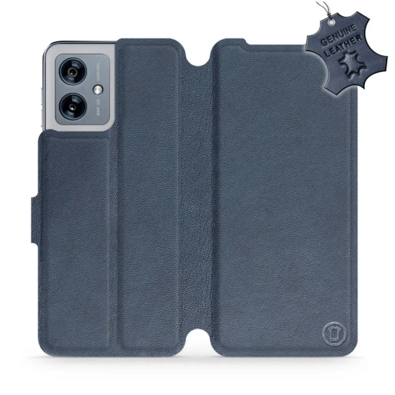 Phone Case Motorola Moto G54 5G - Design Blue Leather