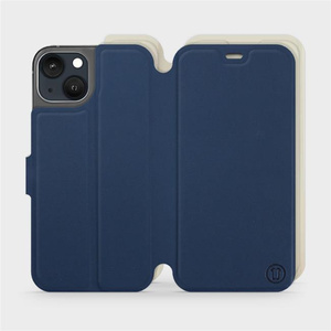 Etui Soft Touch do Apple iPhone 13 - wzór Głęboki granat z platyną