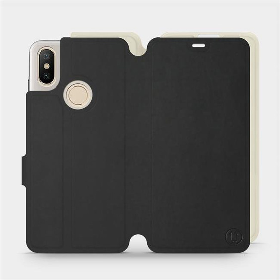 Etui Soft Touch do Xiaomi Mi A2 - wzór Satynowa czerń z platyną