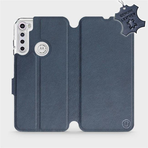 Phone Case Motorola One Fusion Plus - Design Blue Leather