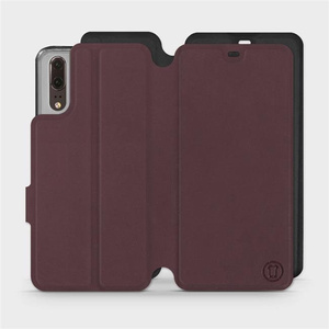 Phone Case Huawei P20 - Design Burgundy with Black