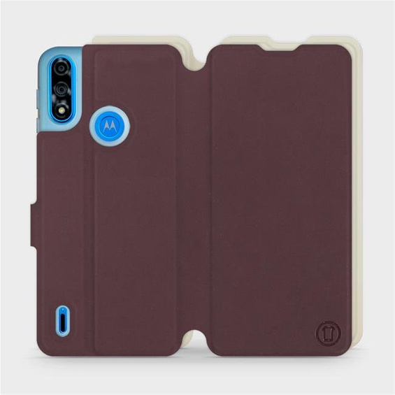 Etui Soft Touch do Motorola Moto E7i Power - wzór Matowy burgund z platyną