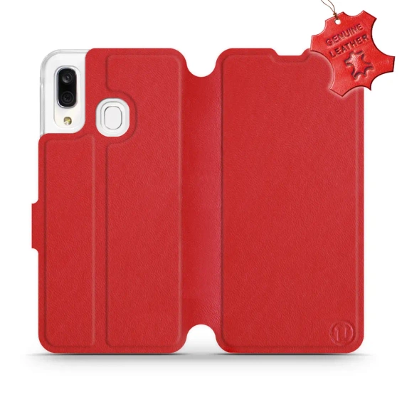 Phone Case Samsung Galaxy A40 - Design Red Leather