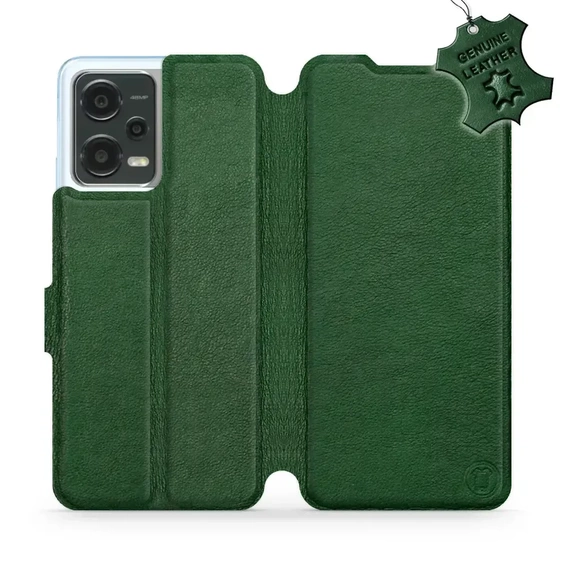 Etui ze skóry naturalnej do Xiaomi POCO X5 5G - wzór Green Leather