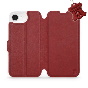 Phone Case Apple iPhone 16e - Design Dark Red Leather