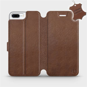 Etui ze skóry naturalnej do Apple iPhone 7 Plus - wzór Brown Leather