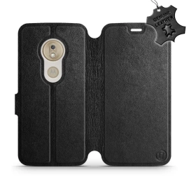 Phone Case Motorola Moto G7 Play - Design Black Leather