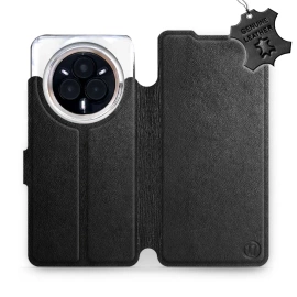 Etui ze skóry naturalnej do Realme 14 Pro 5G - wzór Black Leather