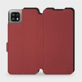 Hülle für Samsung Galaxy A22 5G - Farbe Dunkelrot mit Schwarz