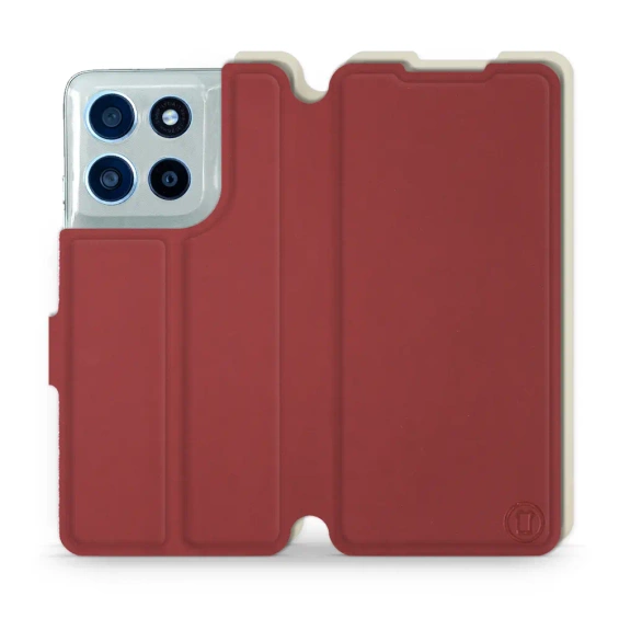 Phone Case Motorola Moto G56 5G - Design Dark Red with Platinum