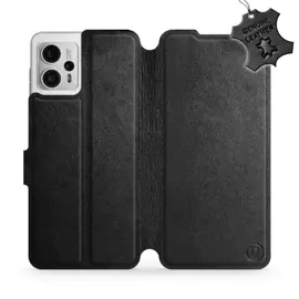 Phone Case Motorola Moto G23 - Design Black Leather