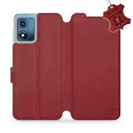 Phone Case Motorola Moto E13 - Design Dark Red Leather