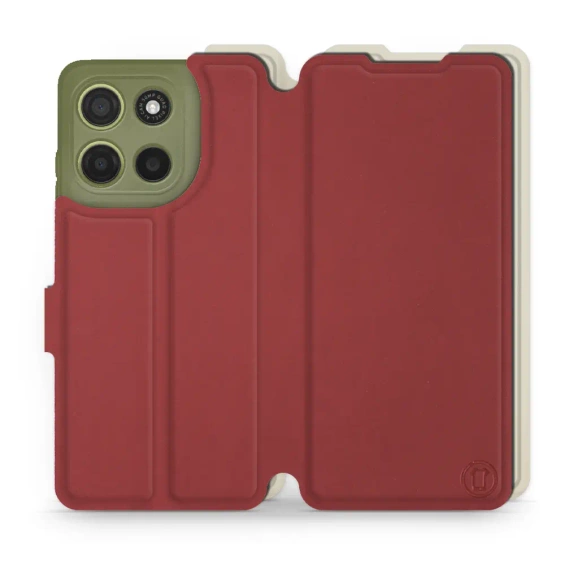 Phone Case Motorola Moto G15 - Design Dark Red with Platinum