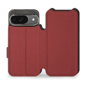 Hülle für Google Pixel 9 - Farbe Dunkelrot mit Schwarz
