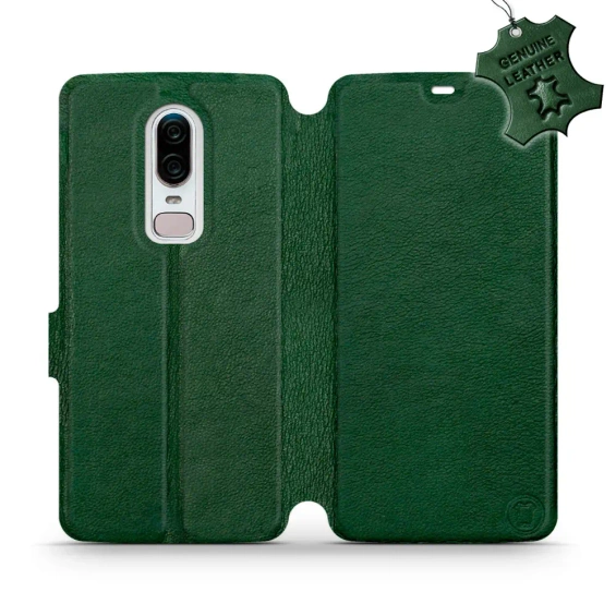 Phone Case OnePlus 6 A6000 - Design Green Leather