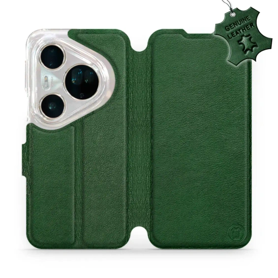 Etui ze skóry naturalnej do Huawei Pura 80 Ultra - wzór Green Leather