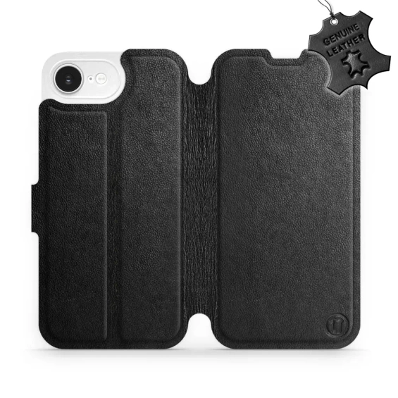 Phone Case Apple iPhone 16e - Design Black Leather