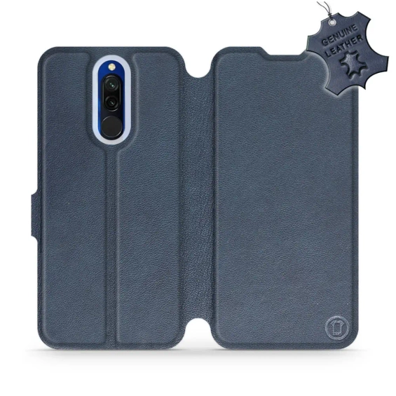 Phone Case Xiaomi Redmi 8 - Design Blue Leather