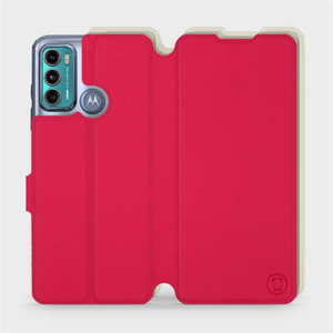 Etui Soft Touch do Motorola Moto G60 - wzór Żywa czerwień z platyną