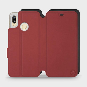 Hülle für Huawei P20 Lite - Farbe Dunkelrot mit Schwarz