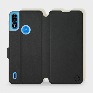 Hülle für Motorola Moto E7 Power - Farbe Schwarz mit Platin