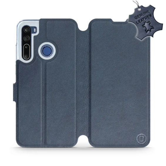 Phone Case HTC Desire 20 Pro - Design Blue Leather