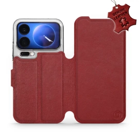 Phone Case Xiaomi 17 Pro - Design Dark Red Leather