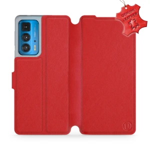 Phone Case Motorola Edge 20 Pro - Design Red Leather