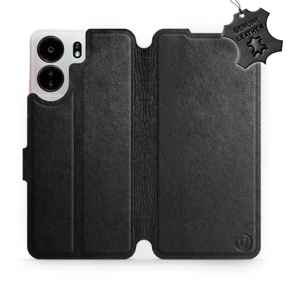 Phone Case Xiaomi POCO C65 - Design Black Leather