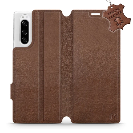 Phone Case Sony Xperia 5 - Design Brown Leather