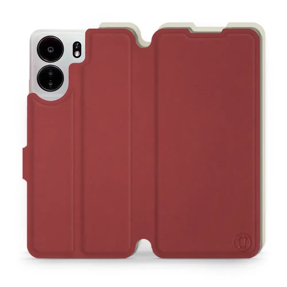 Phone Case Xiaomi POCO C65 - Design Dark Red with Platinum