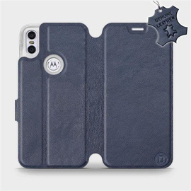 Phone Case Motorola One - Design Blue Leather