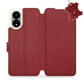 Phone Case OPPO A38 - Design Dark Red Leather
