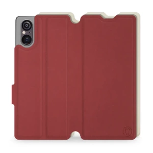 Phone Case Sony Xperia 5 V - Design Dark Red with Platinum