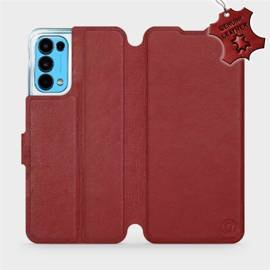Etui ze skóry naturalnej do OPPO RENO 5 5G - wzór Dark Red Leather