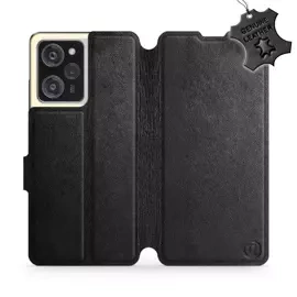 Etui ze skóry naturalnej do Xiaomi POCO X5 Pro 5G - wzór Black Leather