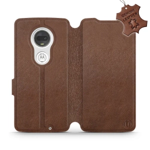 Phone Case Motorola Moto G7 - Design Brown Leather
