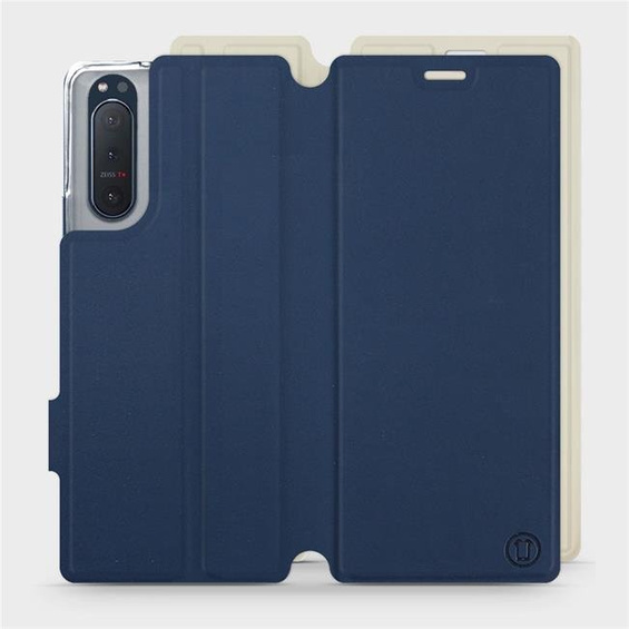 Etui Soft Touch do Sony Xperia 5 II - wzór Głęboki granat z platyną