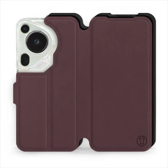 Hülle für Huawei Pura 70 Ultra - Farbe Burgund mit Schwarz