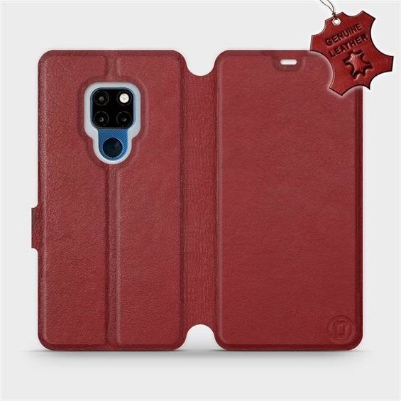 Phone Case Huawei Mate 20 - Design Dark Red Leather