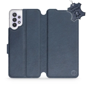 Etui ze skóry naturalnej do Samsung Galaxy A32 5G - wzór Blue Leather