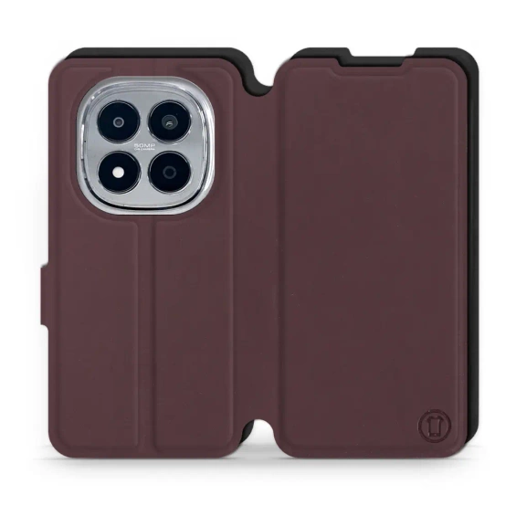 Etui Soft Touch do Xiaomi Redmi Note 15 Pro 5G - wzór Matowy burgund z czernią