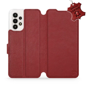 Phone Case Samsung Galaxy A13 4G - Design Dark Red Leather