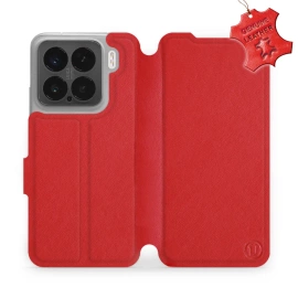 Etui ze skóry naturalnej do Xiaomi 15 - wzór Red Leather