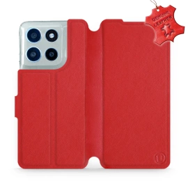 Phone Case Motorola Moto G56 5G - Design Red Leather
